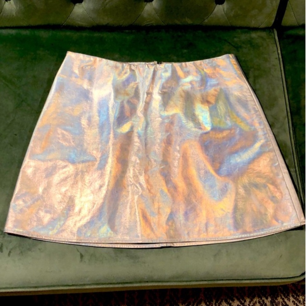 Gianni Bini Shimmering Cream Mini Skirt